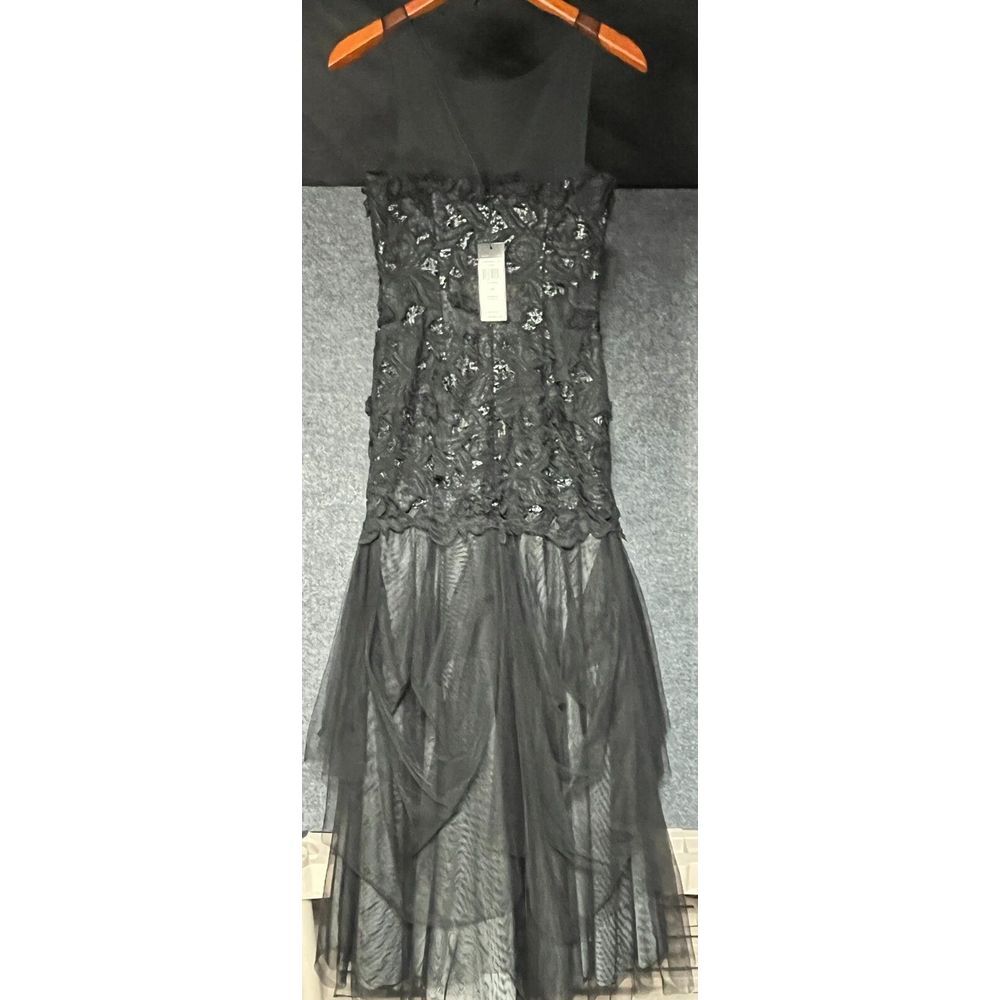 NWT BCBG Maxazria Rita Dress $958 Sleeveless Floral Embroidered Black Womens 2 - Picture 11 of 16